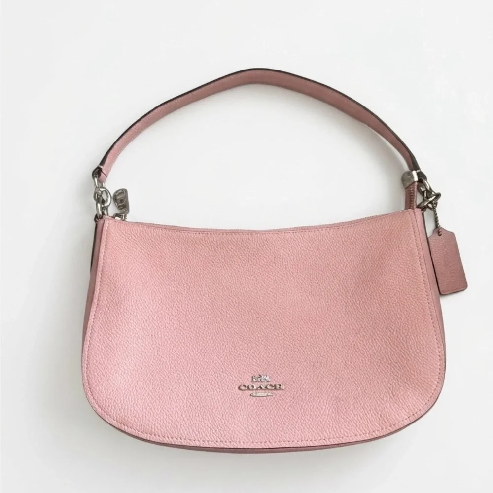 Coach Chelsea Pink Pebble Leather Shoulder / Crossbody Bag with Silver Hardware